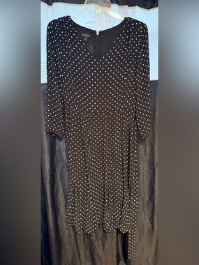 New without Tags Talbots Black Dress with White Polka Dots - Long Sleeve